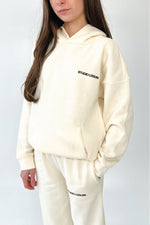 Mini studio leisure essential ecru embroidered hoodie